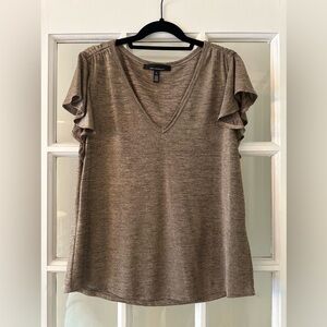 White House Black Market Ruffle Sleeve Tee Size XL.